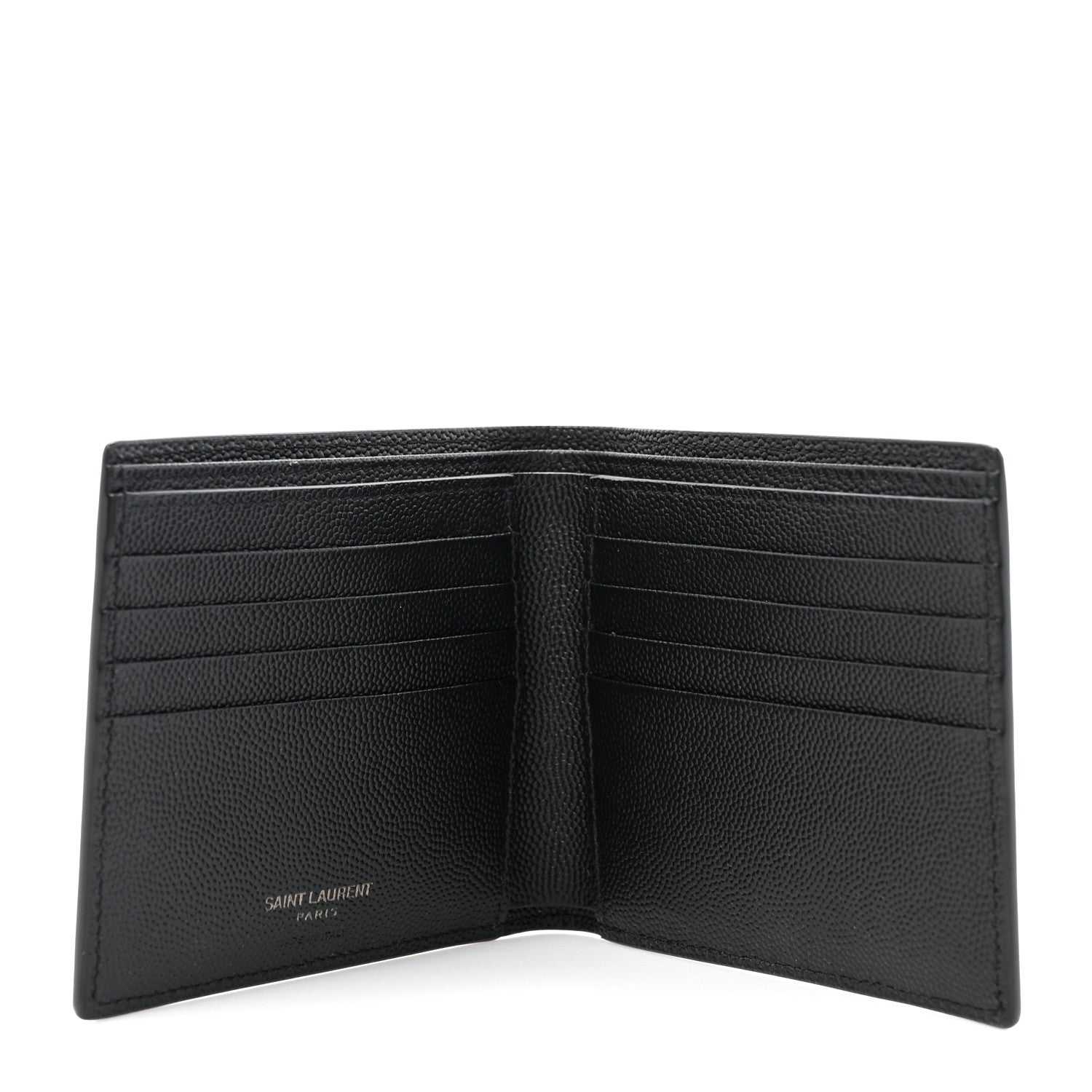 Saint Laurent Grain De Poudre Monogram Monochrome Bifold Wallet Black 5 of 10