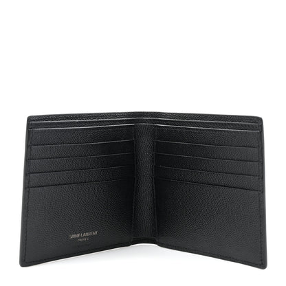 Saint Laurent Grain De Poudre Monogram Monochrome Bifold Wallet Black 5 of 10