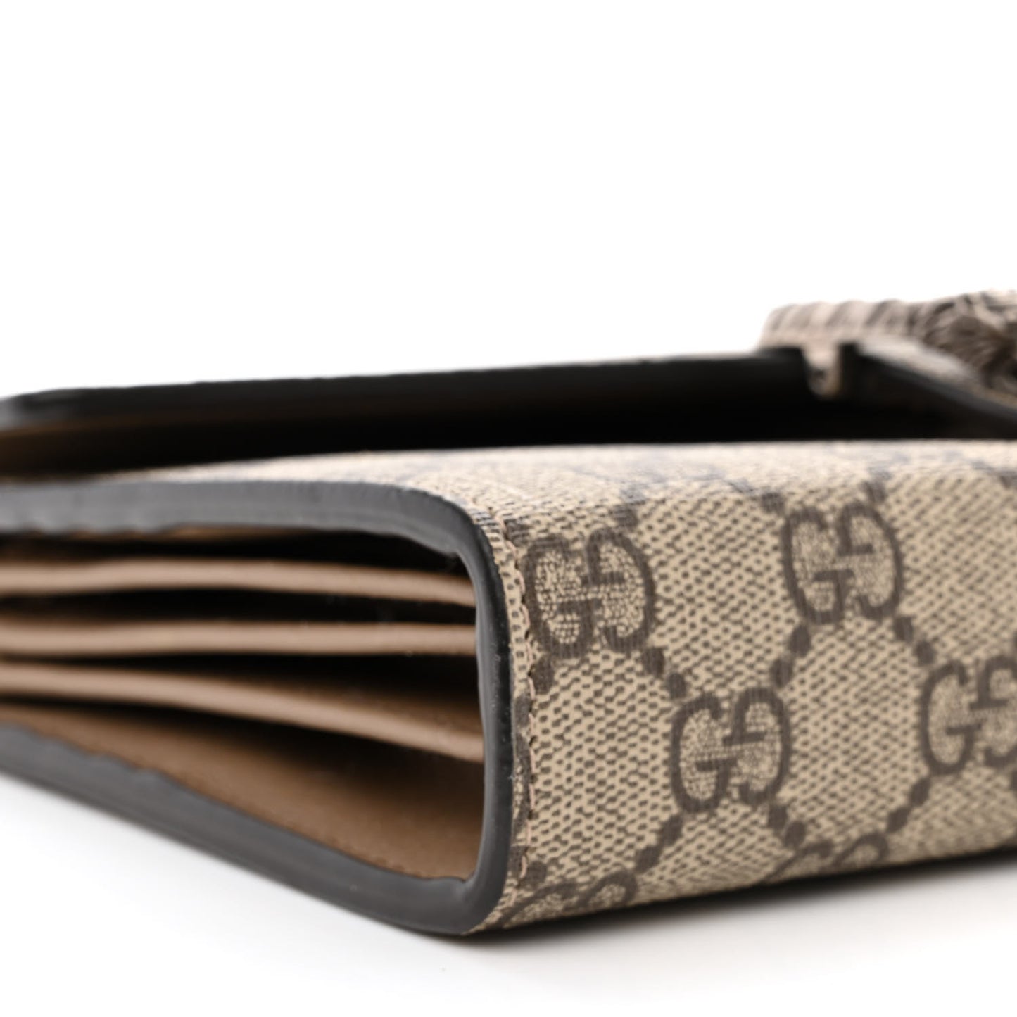 GG Supreme Monogram Mini Dionysus Chain Wallet Beige Taupe