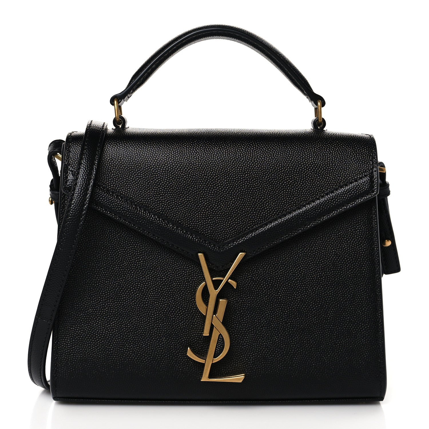 Saint Laurent Grain de Poudre Mini Classic Monogram Cassandra Top Handle Black 1 of 8