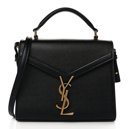 Saint Laurent Grain de Poudre Mini Classic Monogram Cassandra Top Handle Black 1 of 8