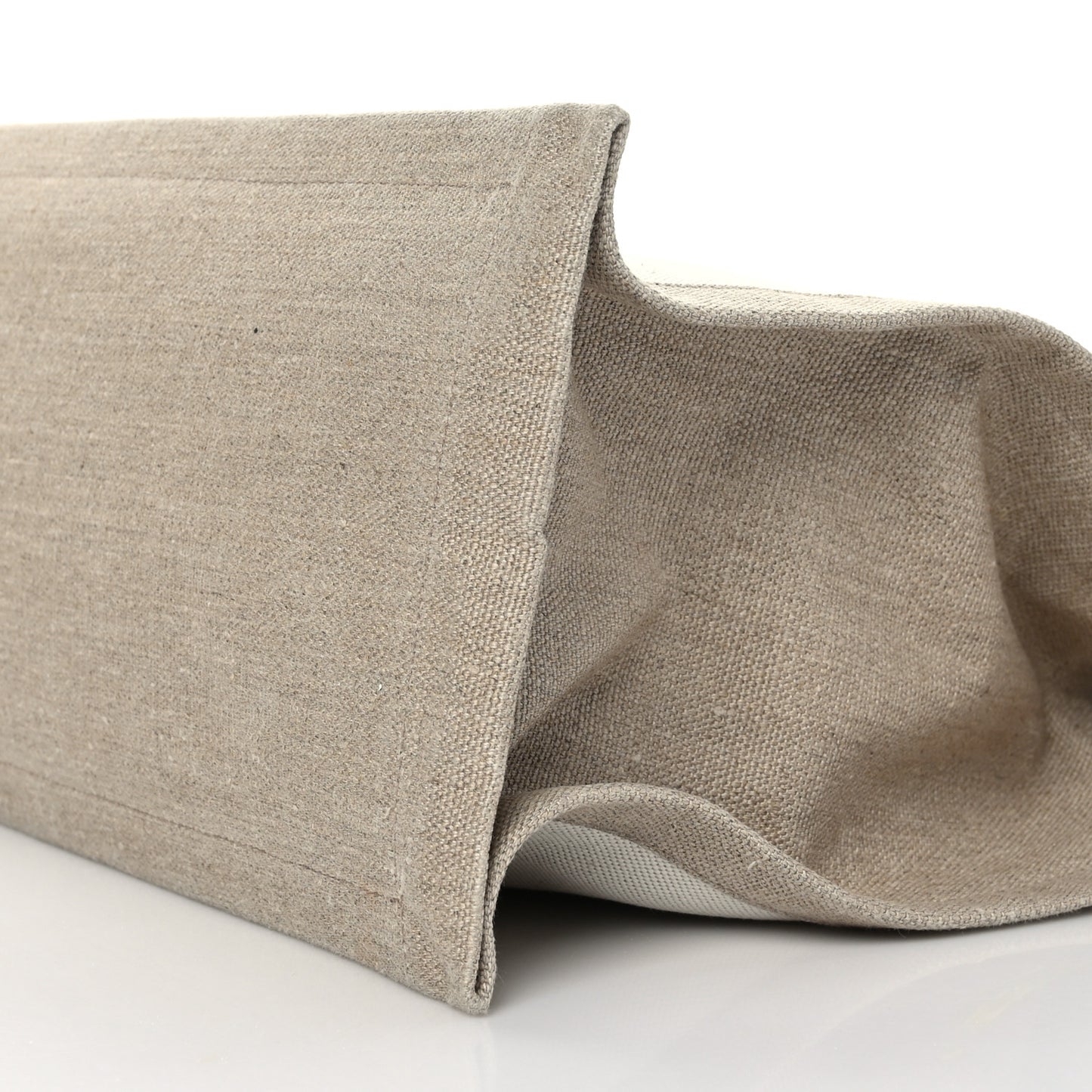 Linen Calfskin Small Rive Gauche Tote Greggio Natural