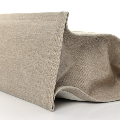 Saint Laurent Linen Calfskin Small Rive Gauche Tote Greggio Natural 8 of 8