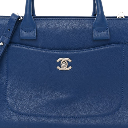 Chanel Grained Calfskin Small Neo Executive Shopper Tote Blue 7 of 9
