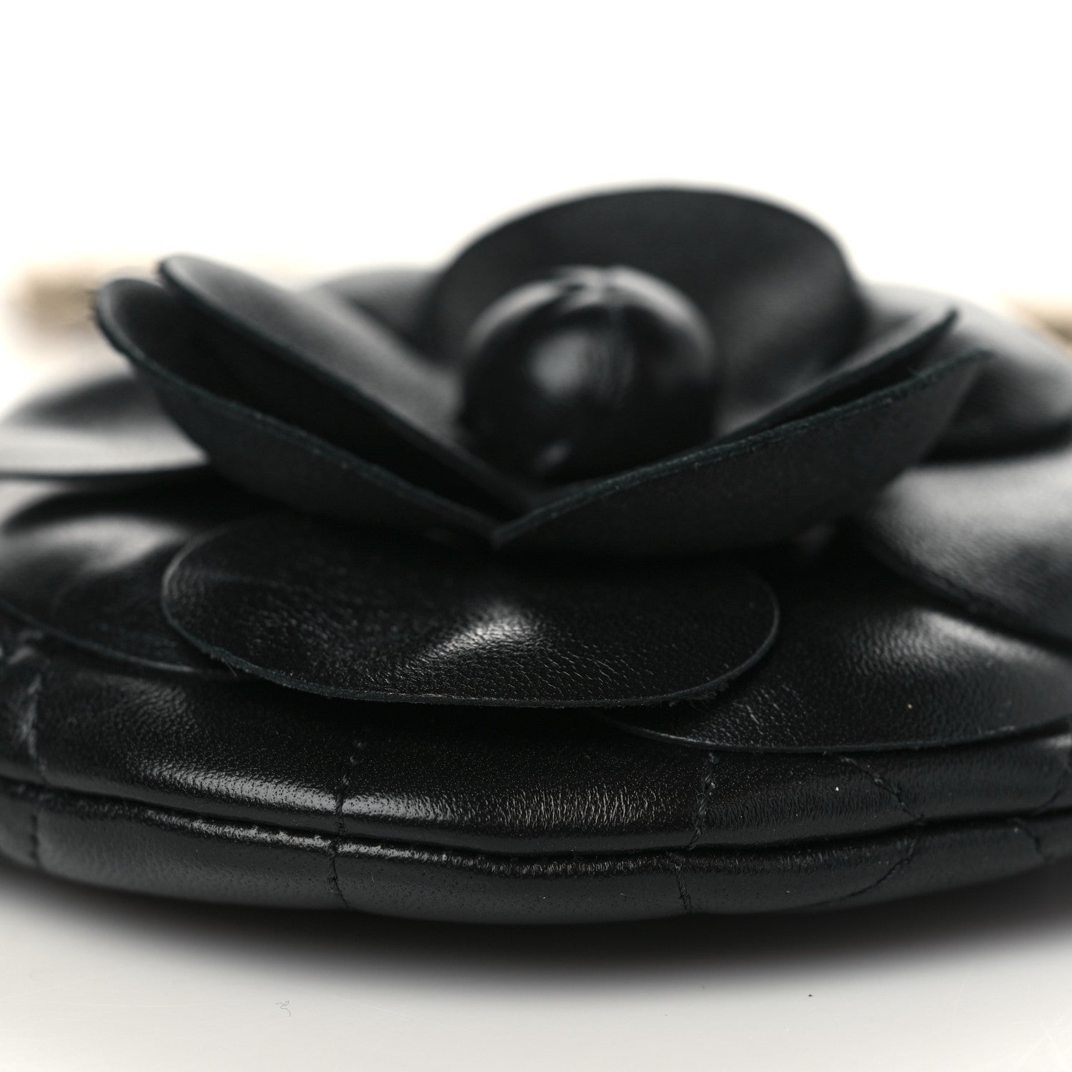 Chanel Lambskin Mini Camellia Bouquet Clutch With Chain Black 8 of 9