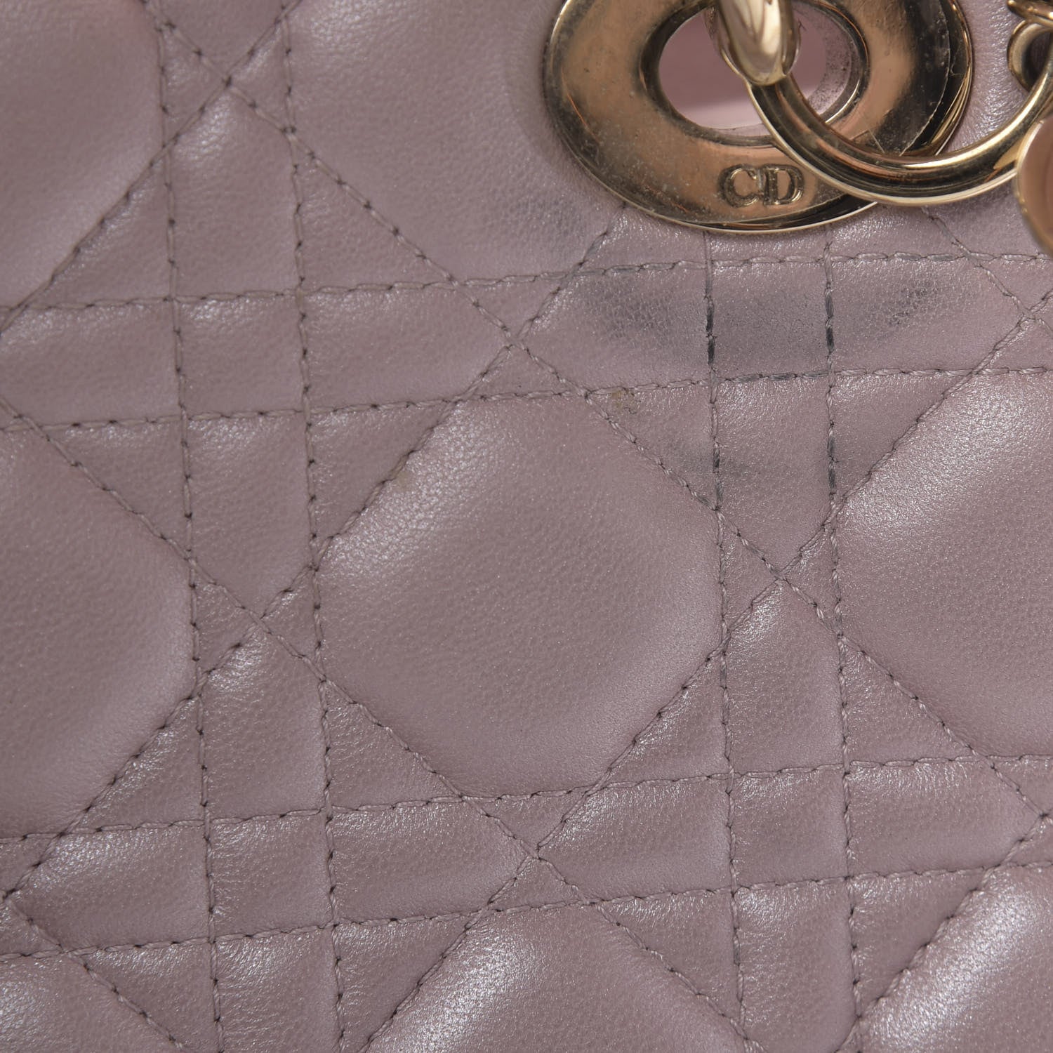 Christian Dior Pearly Lambskin Cannage Medium Lady Dior Lotus 24 of 24