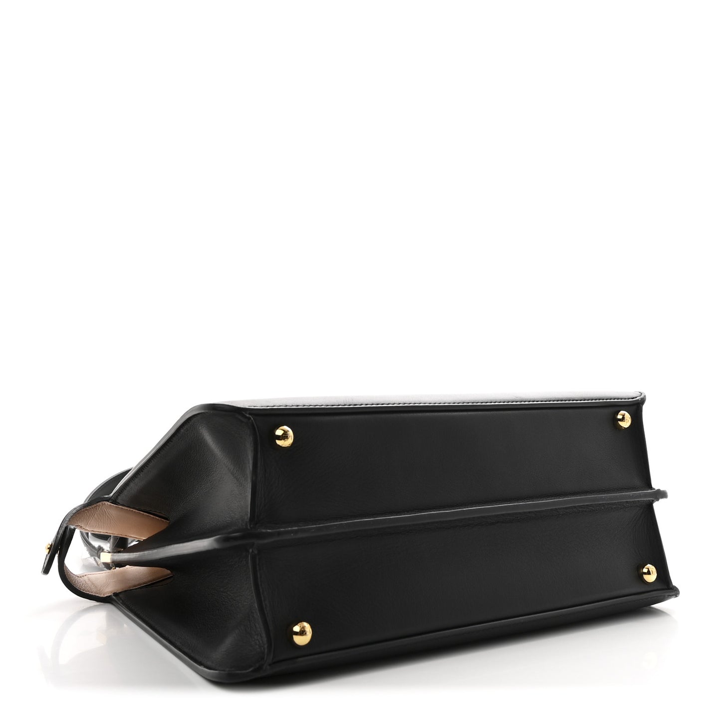 Vitello Seta Shiny Nappa Medium Peekaboo I SEE U Satchel Black Light Rose