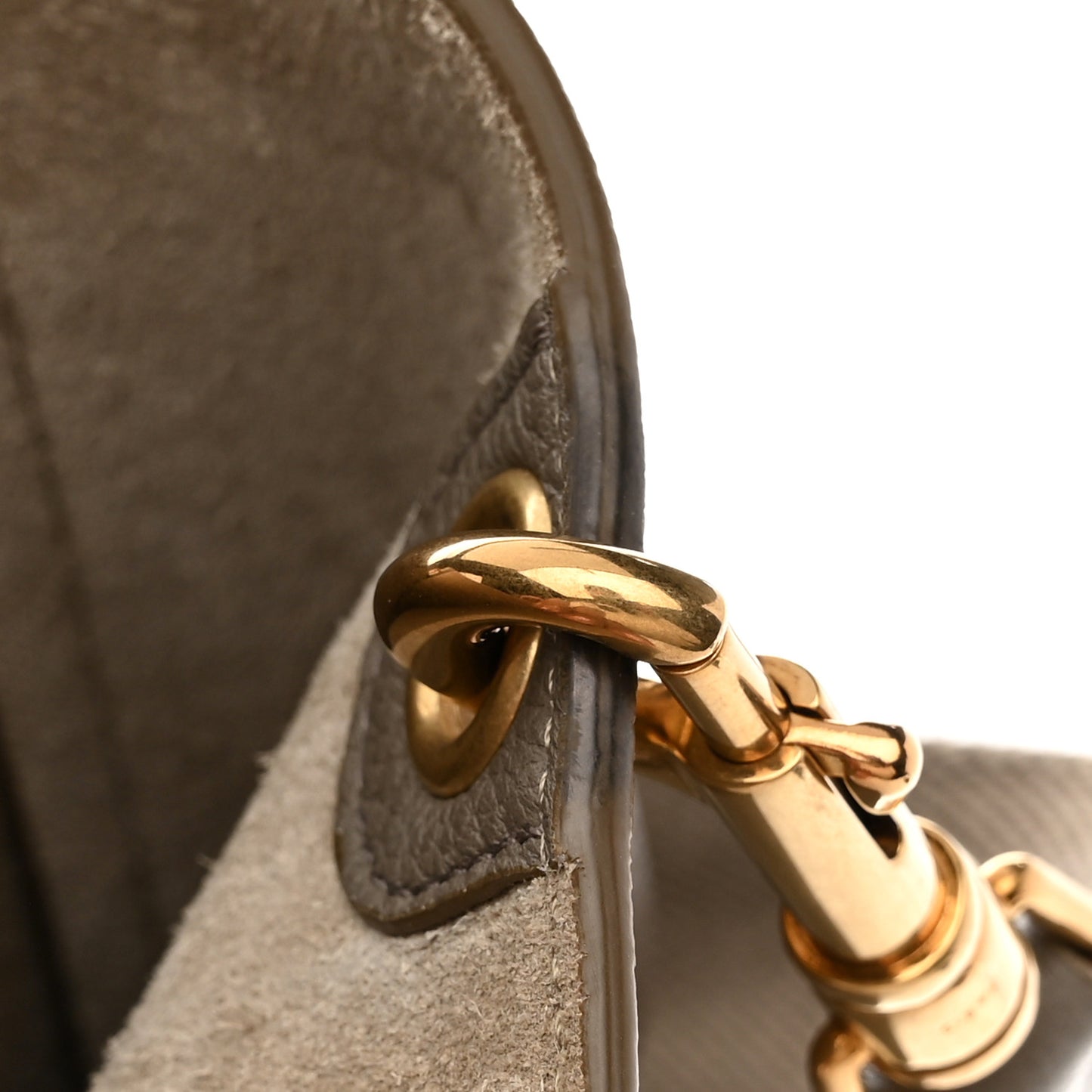 Soft Grained Calfskin Sangle Bucket Bag Taupe
