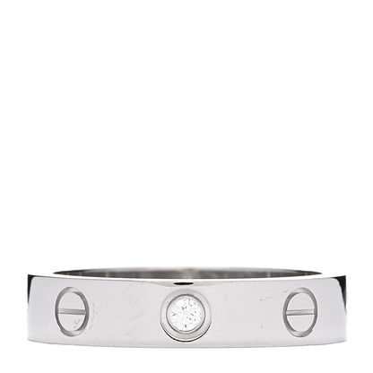 Cartier 18K White Gold Diamond 4mm LOVE Wedding Band Ring 51 5.75 1 of 5