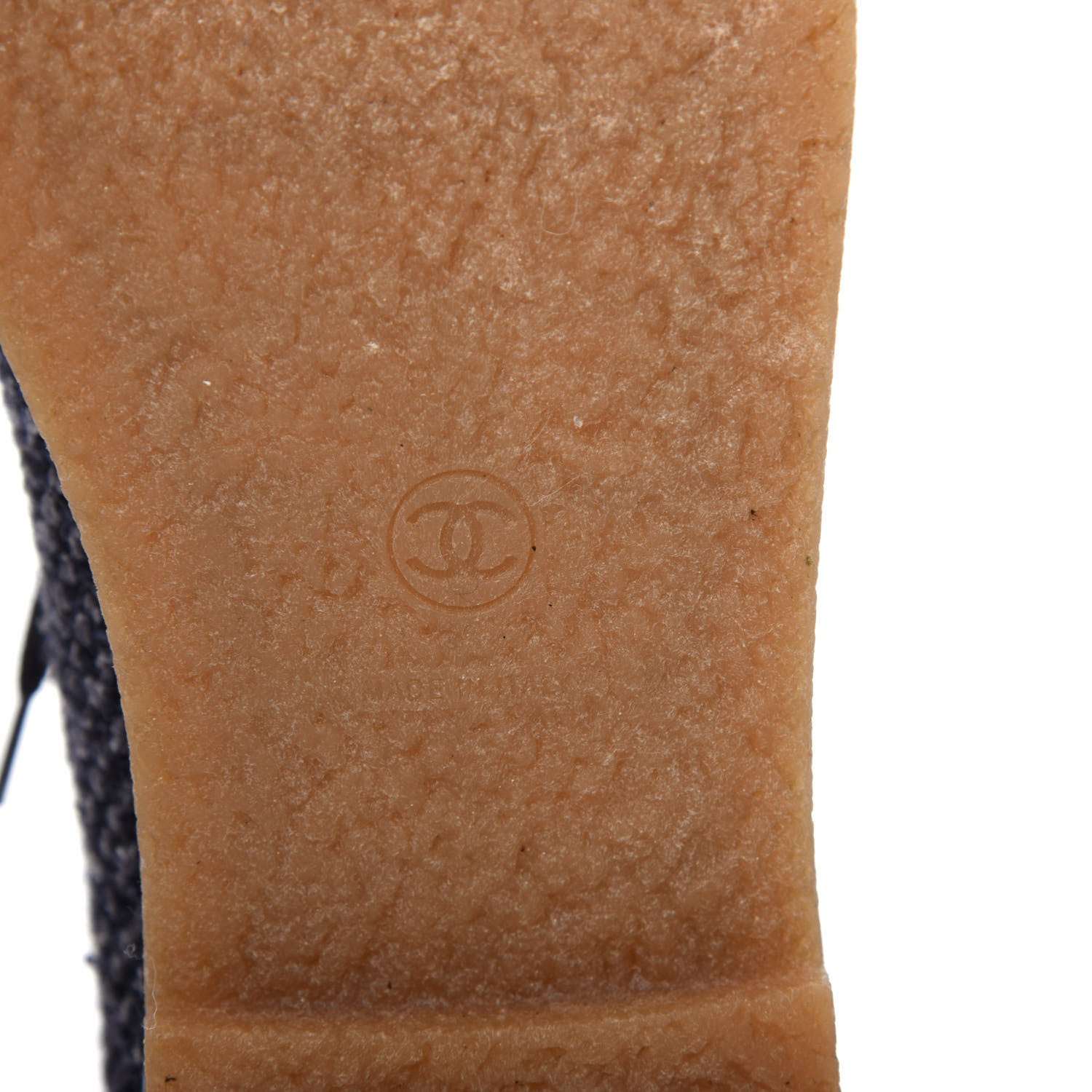 Chanel Tweed Calfskin Patent CC Lace Up Short Boots 38.5 Black Grey Dark Navy 9 of 11