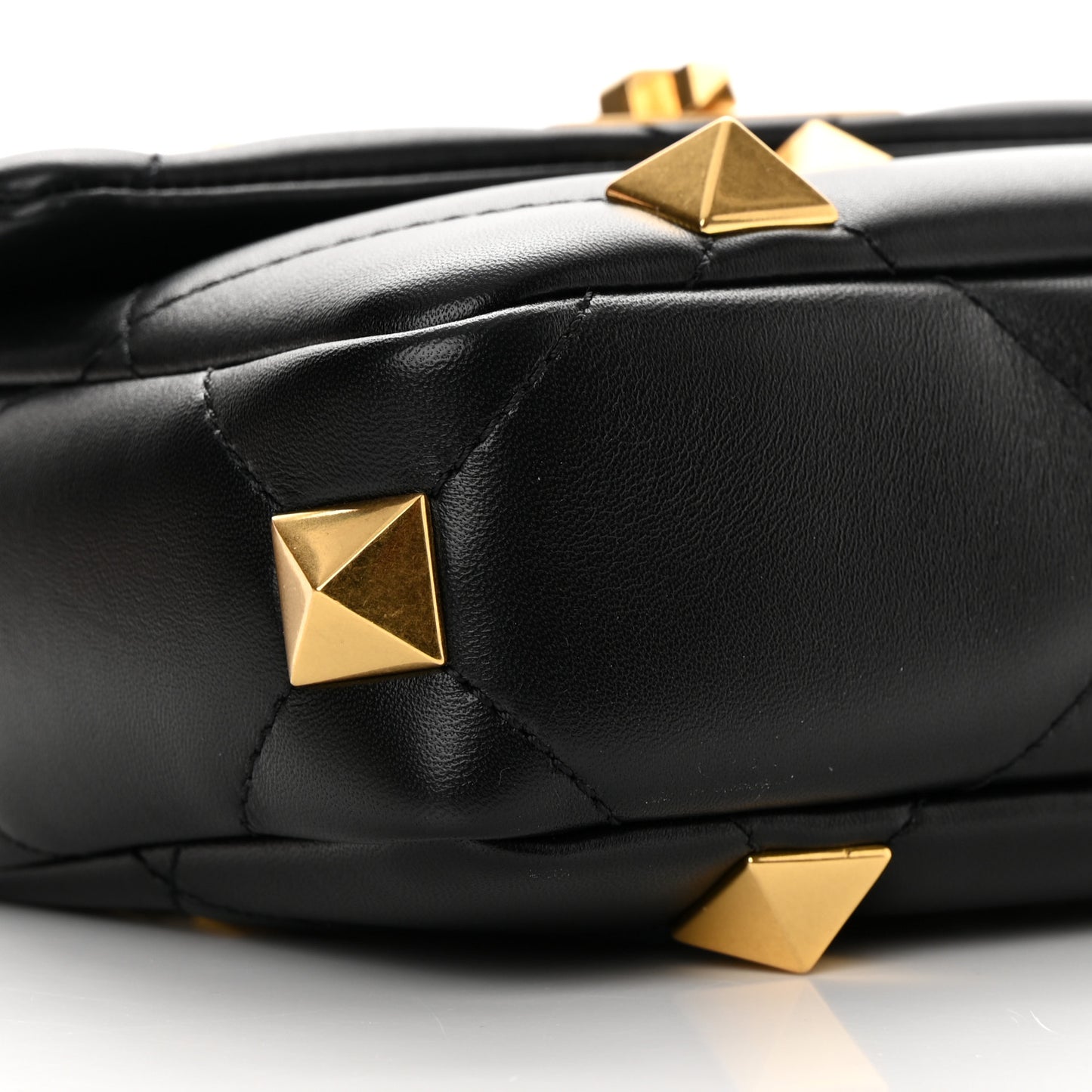 Nappa Small Roman Stud Shoulder Bag Black