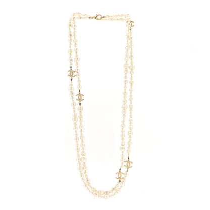 Chanel Irregular Pearl CC Long Necklace Light Gold 3 of 7