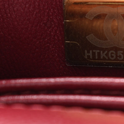Chanel Caviar Quilted Lizard Embossed Extra Mini Coco Handle Flap Burgundy 6 of 10