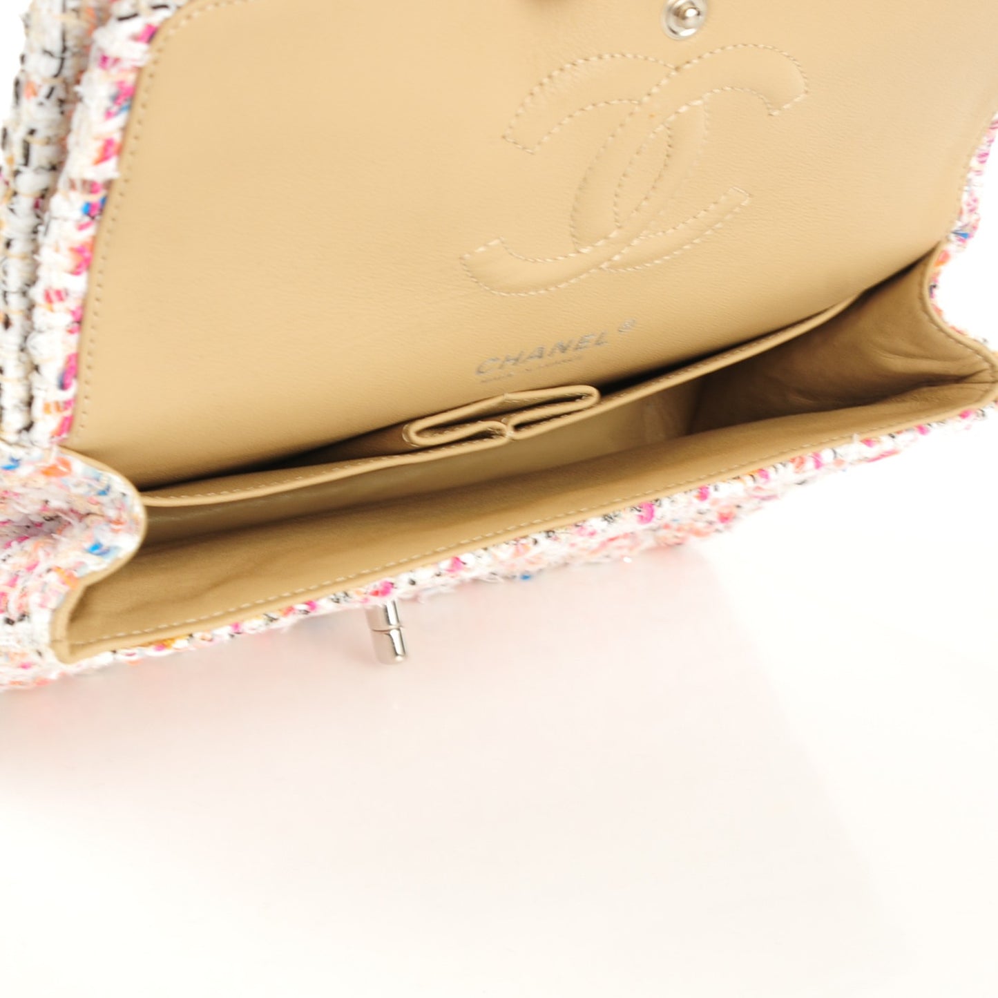 Tweed Quilted Medium Fantasy Sequin Double Flap Multicolor