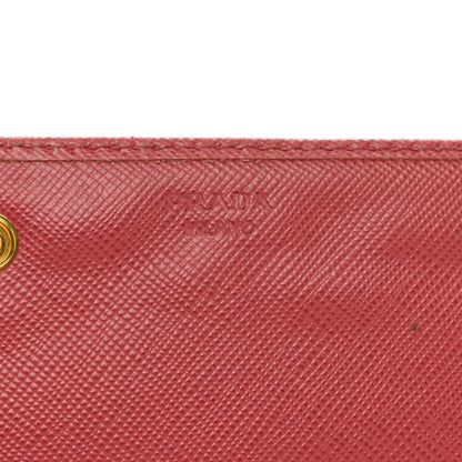 Prada Saffiano Metal Continental Flap Wallet Fragola 6 of 9