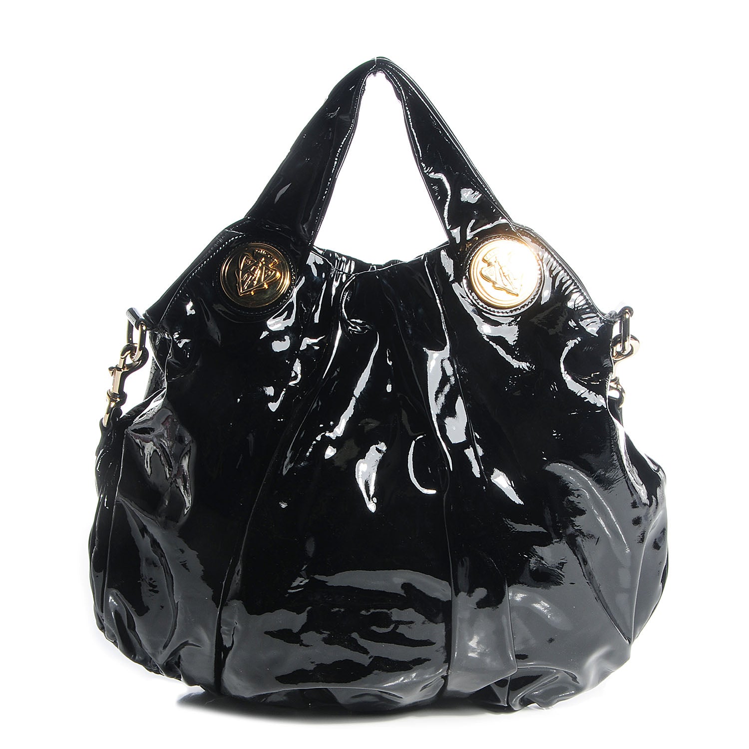 Gucci Patent Large Hysteria Top Handle Bag Black 1 of 8