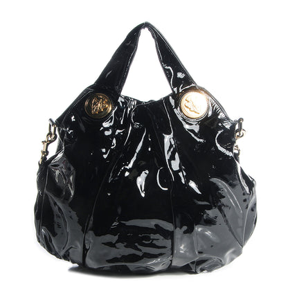 Gucci Patent Large Hysteria Top Handle Bag Black 1 of 8