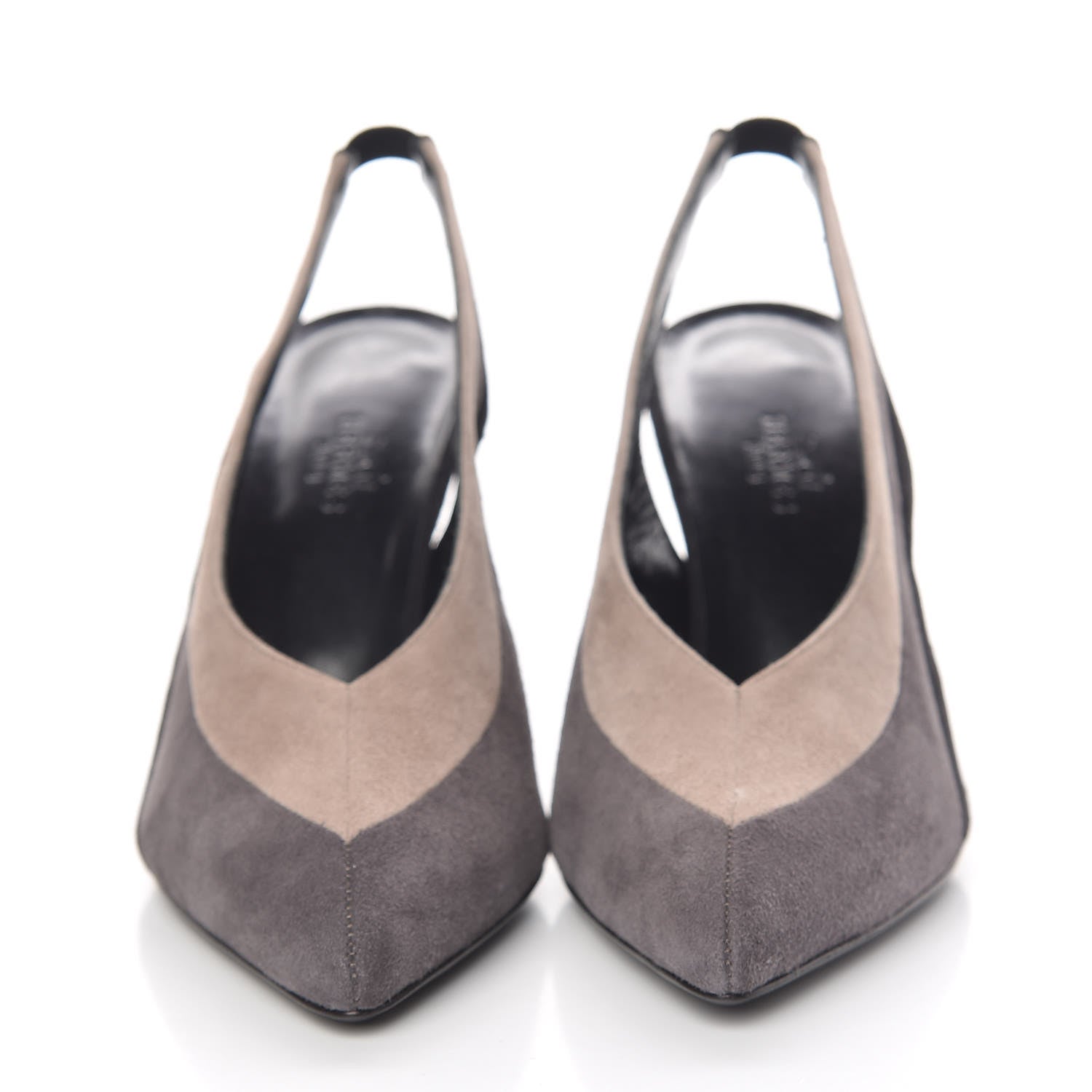Hermes Suede Goatskin Tina Pumps 36 Black Multicolor 2 of 10