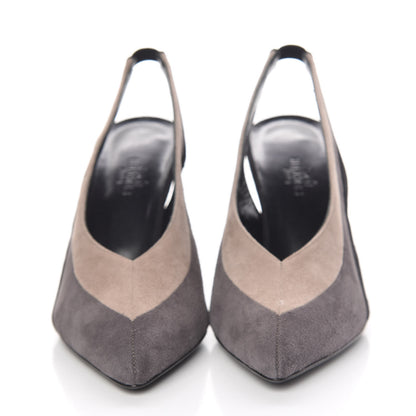 Hermes Suede Goatskin Tina Pumps 36 Black Multicolor 2 of 10
