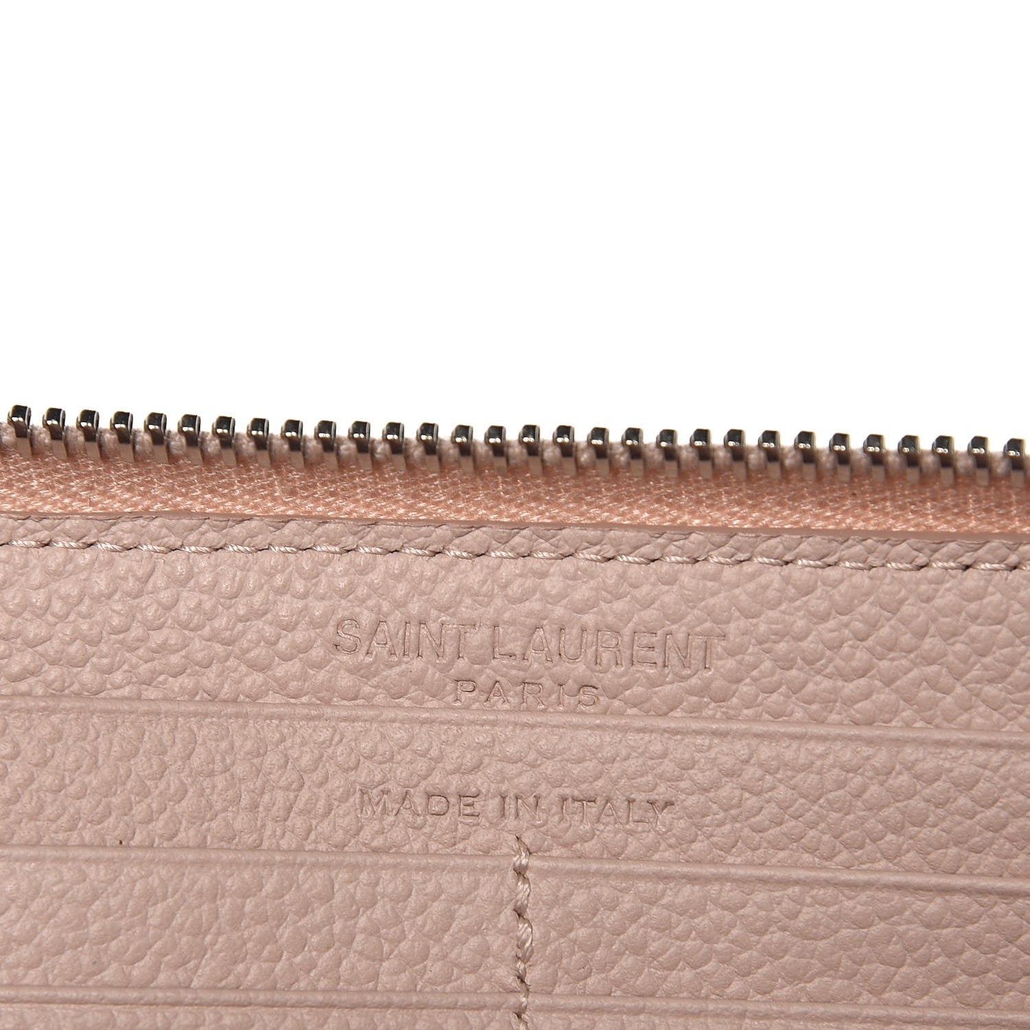 Saint Laurent Grained Calfskin Rive Gauche Zip Around Wallet Pink 6 of 7