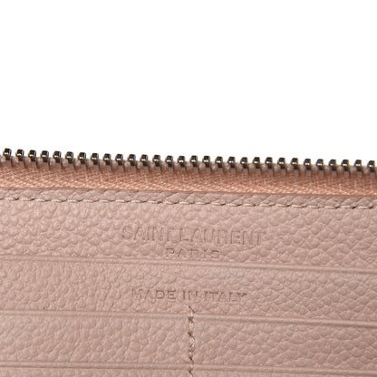 Saint Laurent Grained Calfskin Rive Gauche Zip Around Wallet Pink 6 of 7