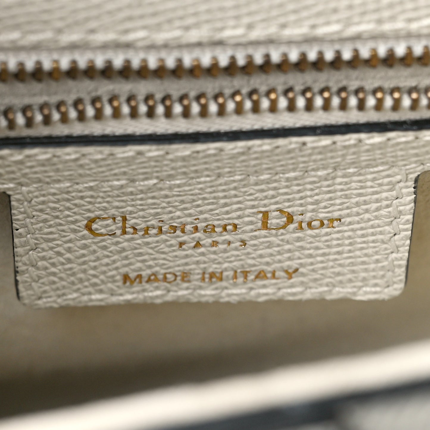 Grained Calfskin Mini Saddle Bag White