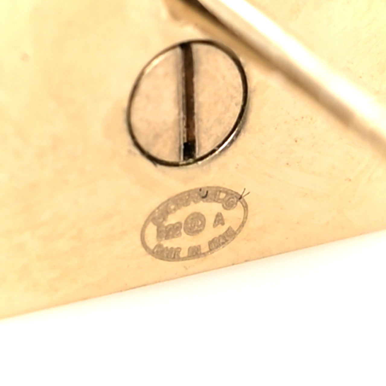 Chanel Metal 2.55 Logo Plate Earrings Gold 4 of 4