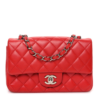 Chanel Lambskin Quilted Mini Rectangular Flap Red 1 of 11
