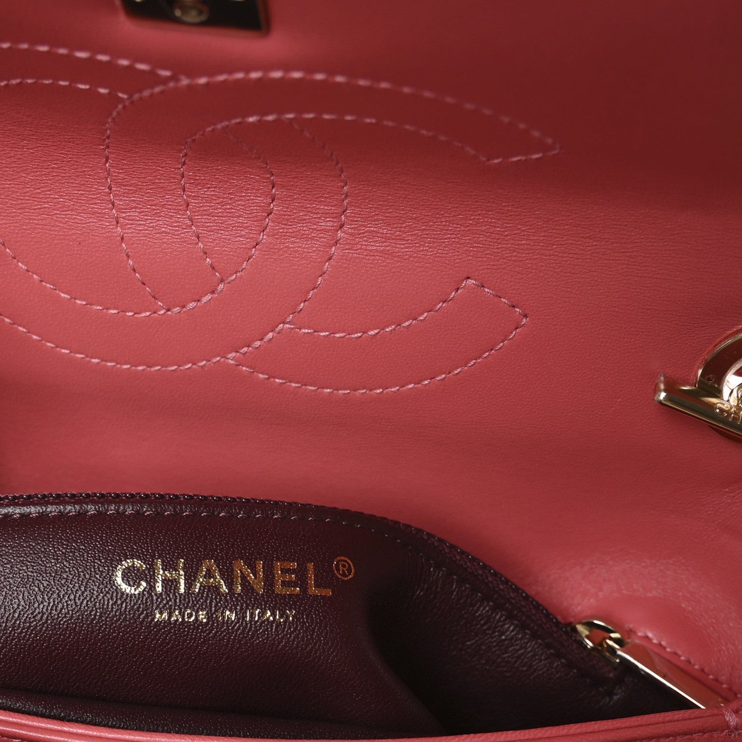 Lambskin Quilted Small Trendy CC Flap Dual Handle Bag Coral