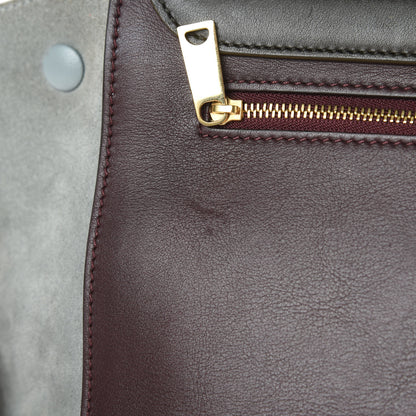 Celine Smooth Calfskin Suede Medium Tri-Color Trapeze Dark Grey 19 of 21