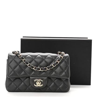 Chanel Caviar Quilted Mini Rectangular Flap Dark Grey 11 of 11