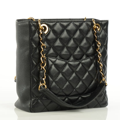 Chanel Caviar Quilted Petit Shopping Tote PST Black 3 of 9