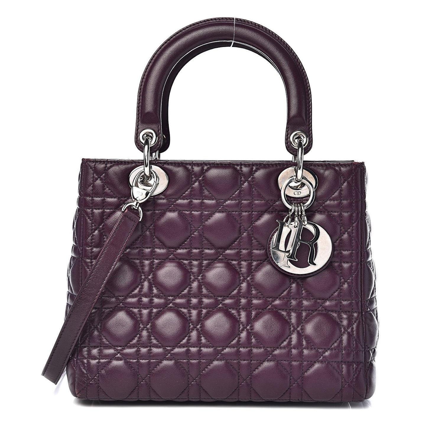 Lambskin Cannage Medium Lady Dior Purple