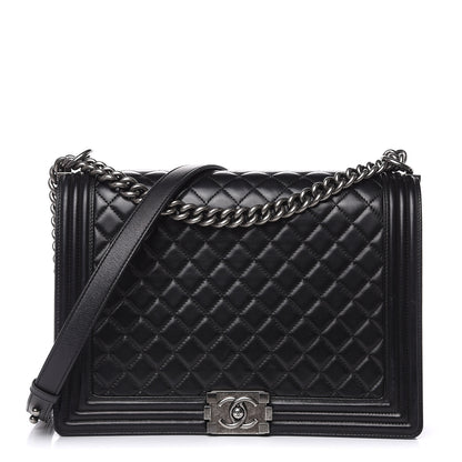 Chanel Lambskin Quilted Large Boy Flap Black 1 of 15