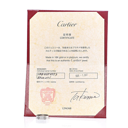 Cartier 18K White Gold 5.5mm LOVE Ring 53 6.25 5 of 5