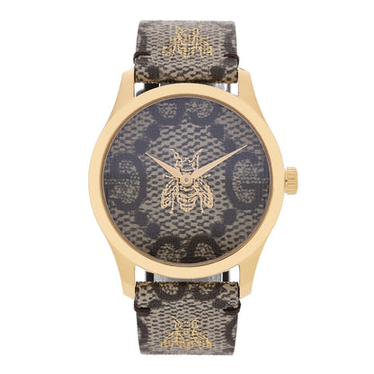 Gucci Stainless Steel Canvas 38mm G-Timeless GG Supreme Bee Quartz Watch Brown 1 of 4