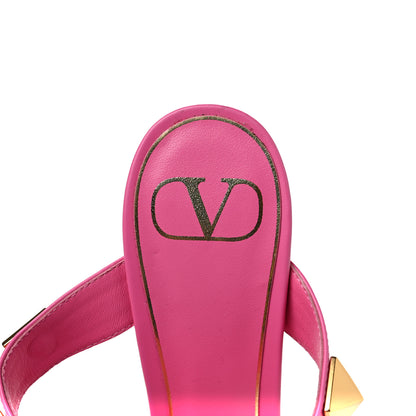 Valentino Garavani Calfskin Roman Stud Ankle Strap 100mm Pumps 39.5 Feminine Pink 7 of 8