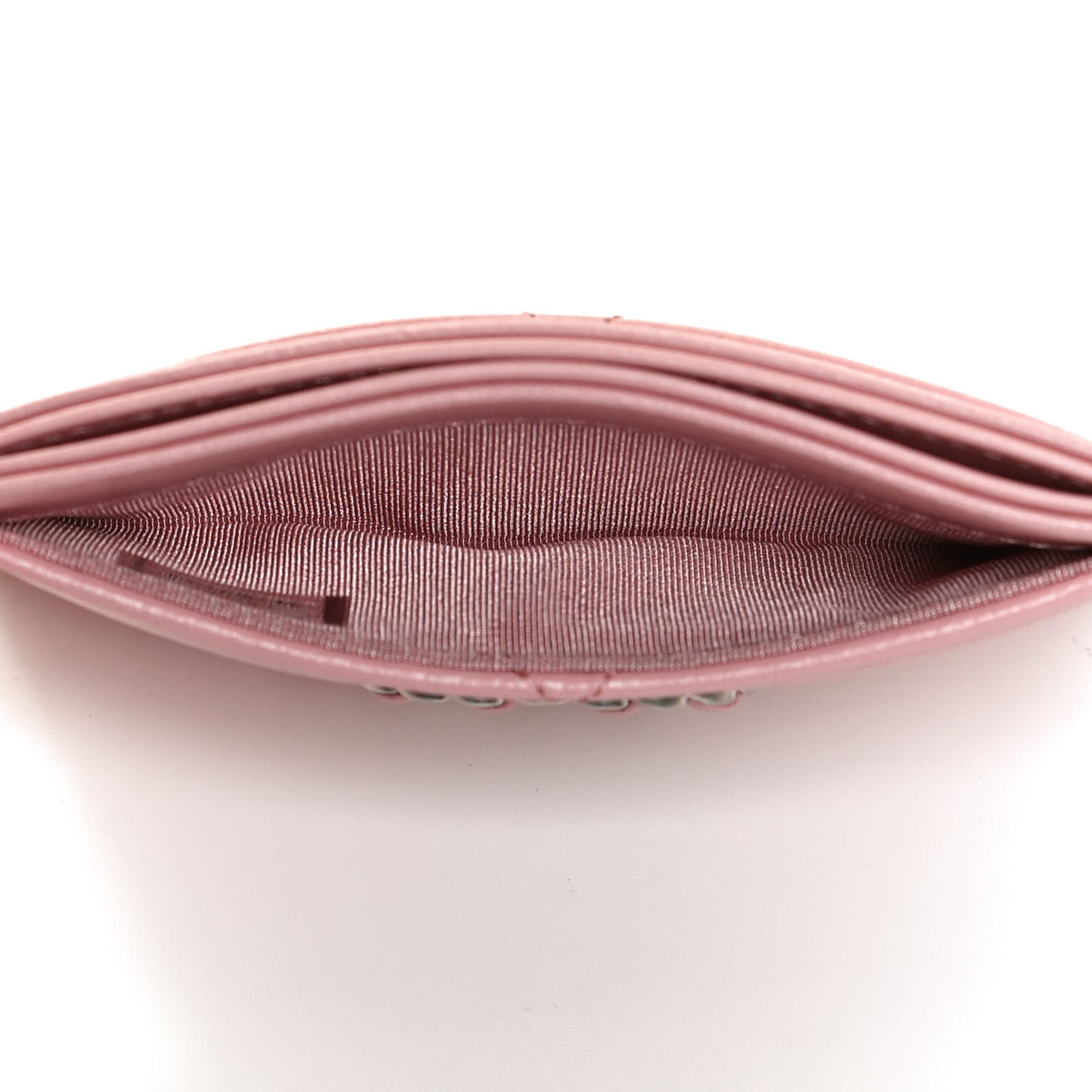 Lambskin Quilted Chanel 19 Card Holder Light Pink