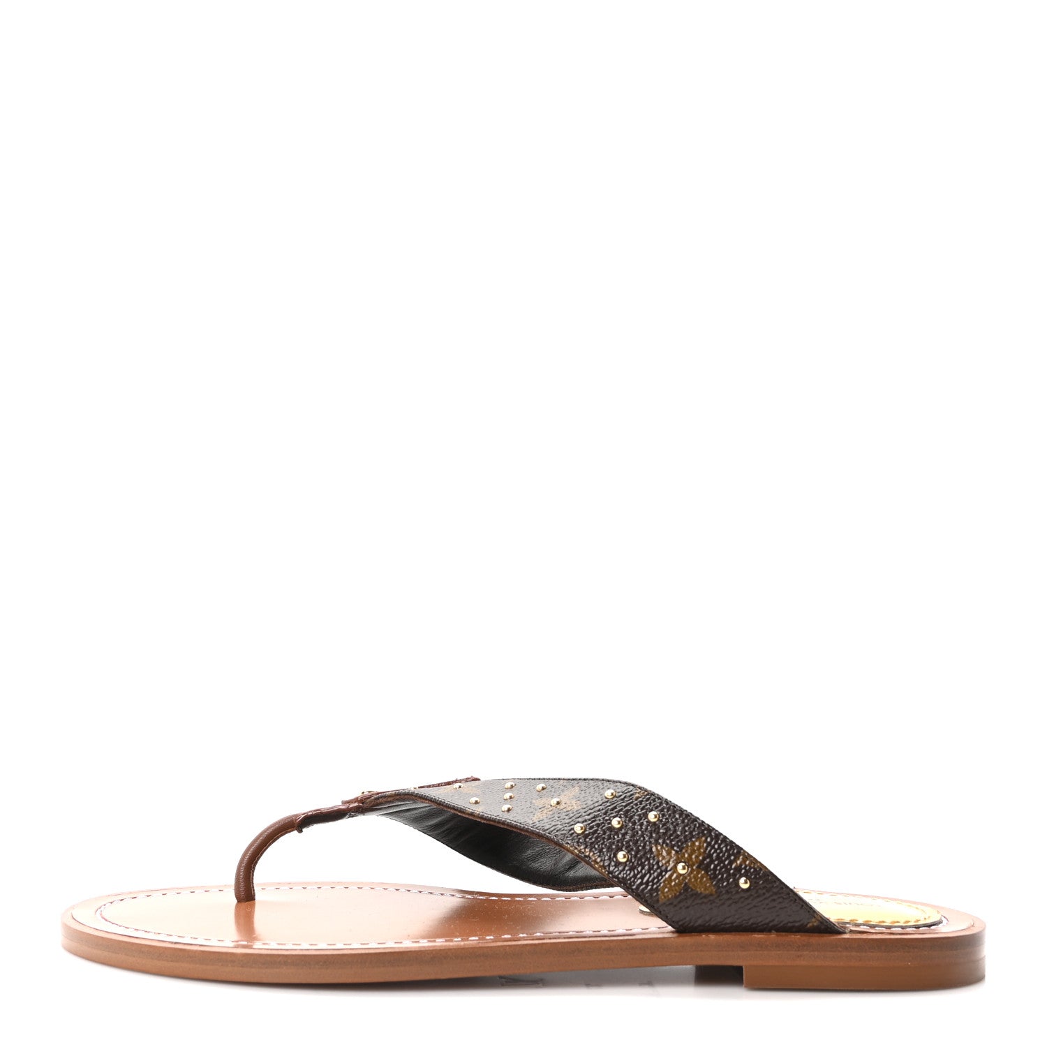 Louis Vuitton Monogram Sunny Flat Thong Sandals 37 Brown 1 of 9