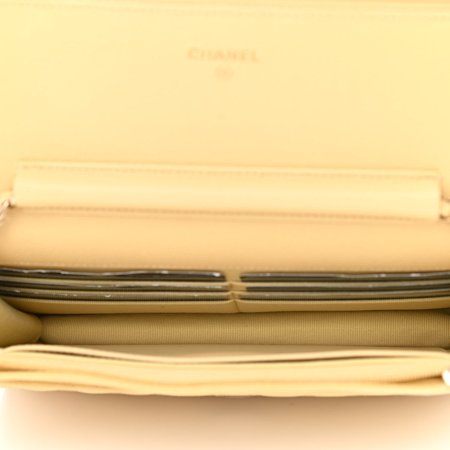 Chanel Caviar Quilted Wallet on Chain WOC Yellow 6 of 13