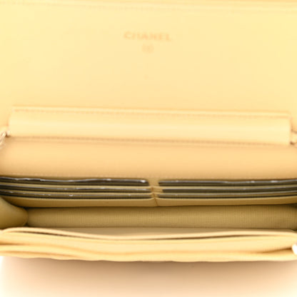 Chanel Caviar Quilted Wallet on Chain WOC Yellow 6 of 13