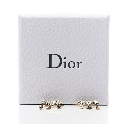 Christian Dior Pearl Crystal J'Adior Earrings Aged Gold 4 of 4