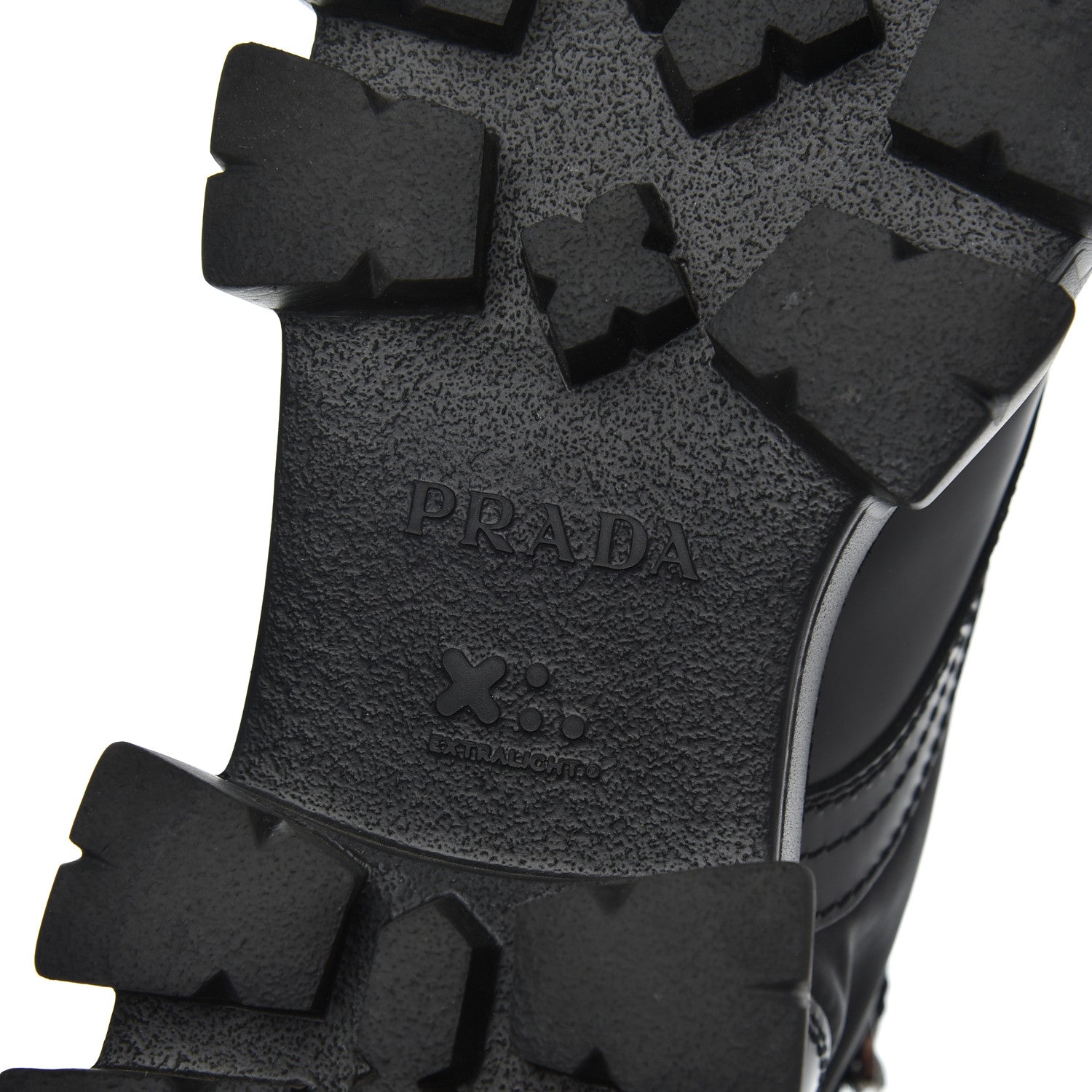 Prada Spazzolato Rois Re-Nylon Metal Triangle Logo Mens Monolith Pouch Pocket 60mm Combat Boots 8.5 Black 6 of 16