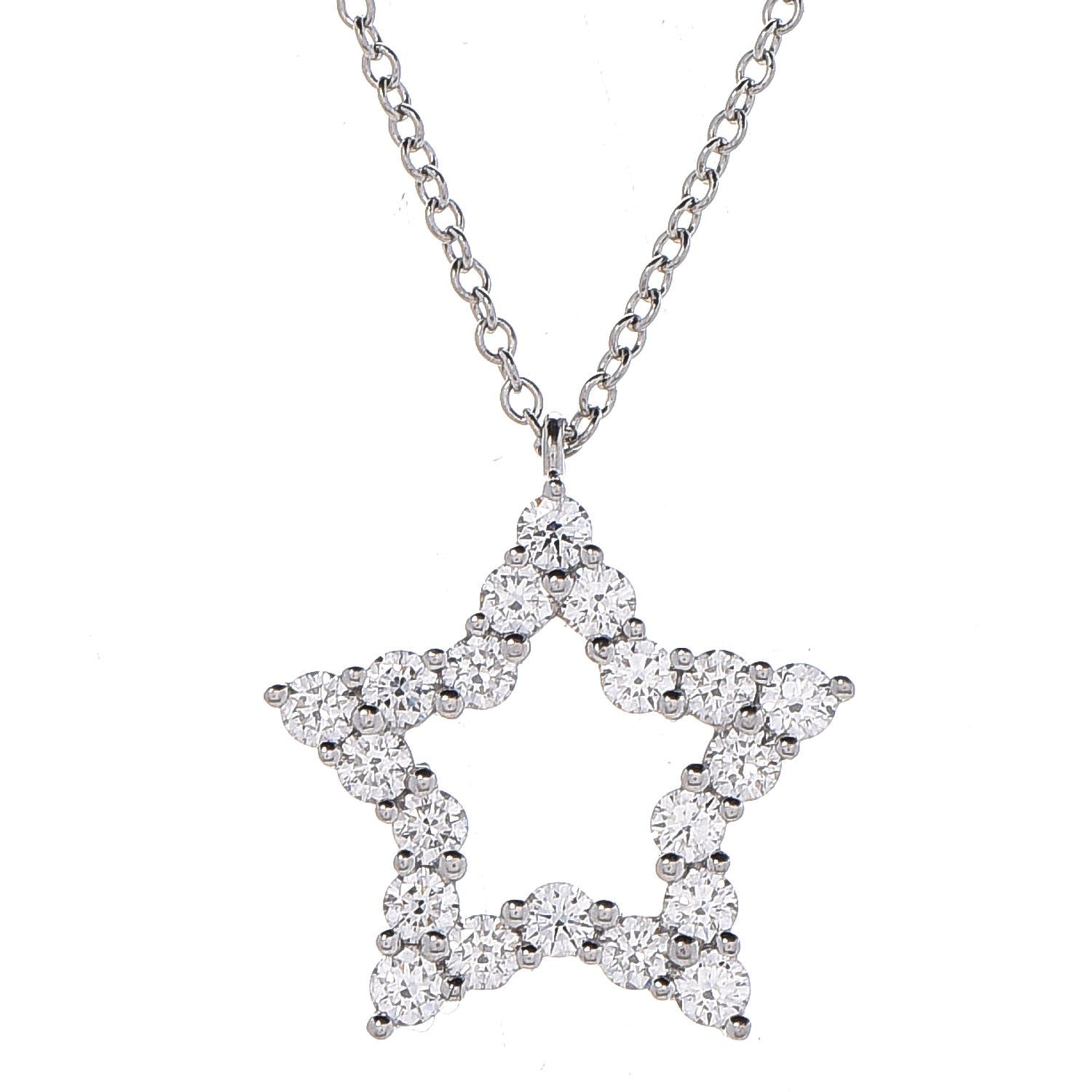 Tiffany Platinum Diamond Star Pendant Necklace 4 of 14
