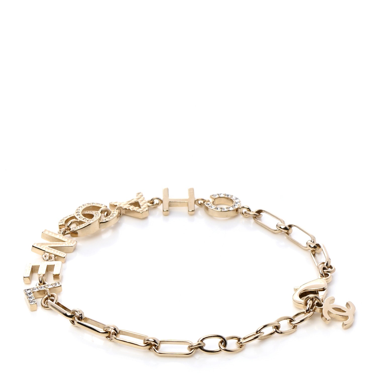 Chanel Metal Logo CC Chain Bracelet Gold 3 of 6