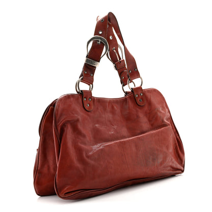 Christian Dior Calfskin Large Gaucho Double Saddle Bag Red 3 of 13