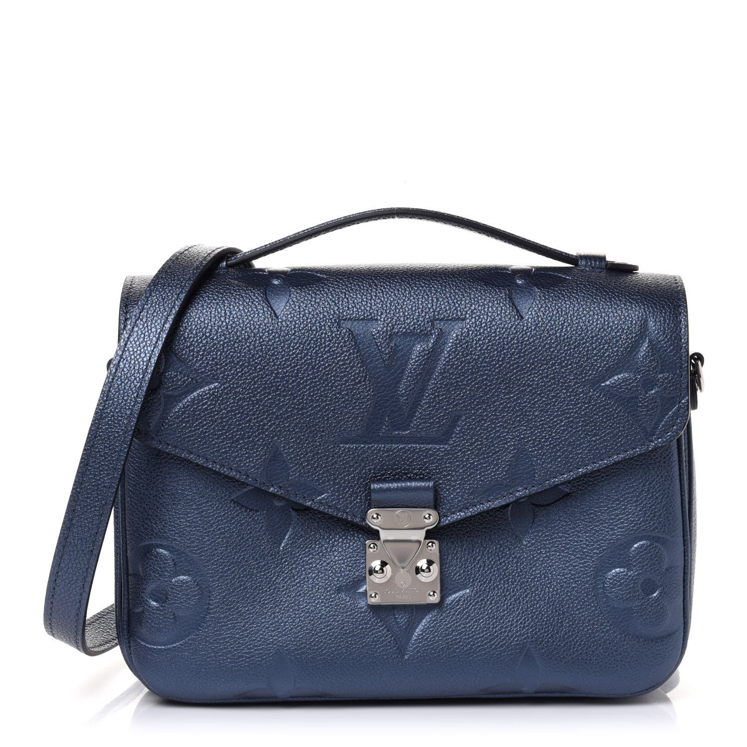 Louis Vuitton Metallic Empreinte Monogram Giant Pochette Metis Navy Nacre 1 of 11