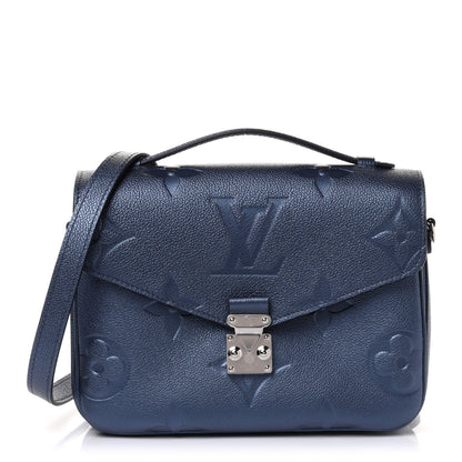 Louis Vuitton Metallic Empreinte Monogram Giant Pochette Metis Navy Nacre 1 of 11