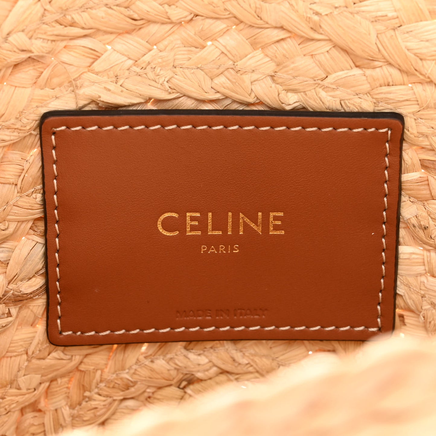 Raffia Calfskin Small Round Bag Natural Tan