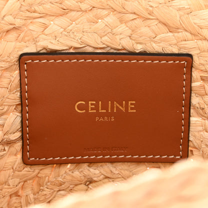 Celine Raffia Calfskin Small Round Bag Natural Tan 6 of 9